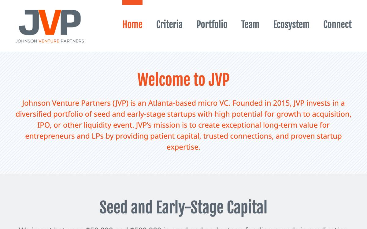 Johnson Venture Partners website preview