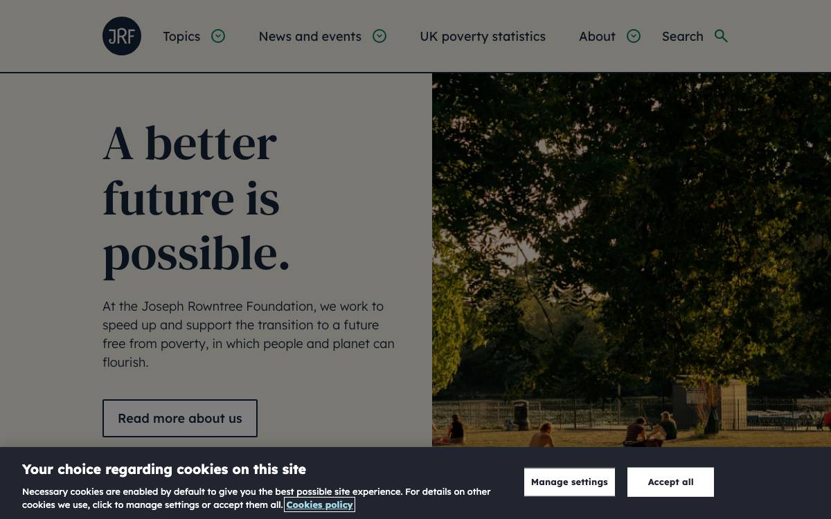 Joseph Rowntree Foundation website preview