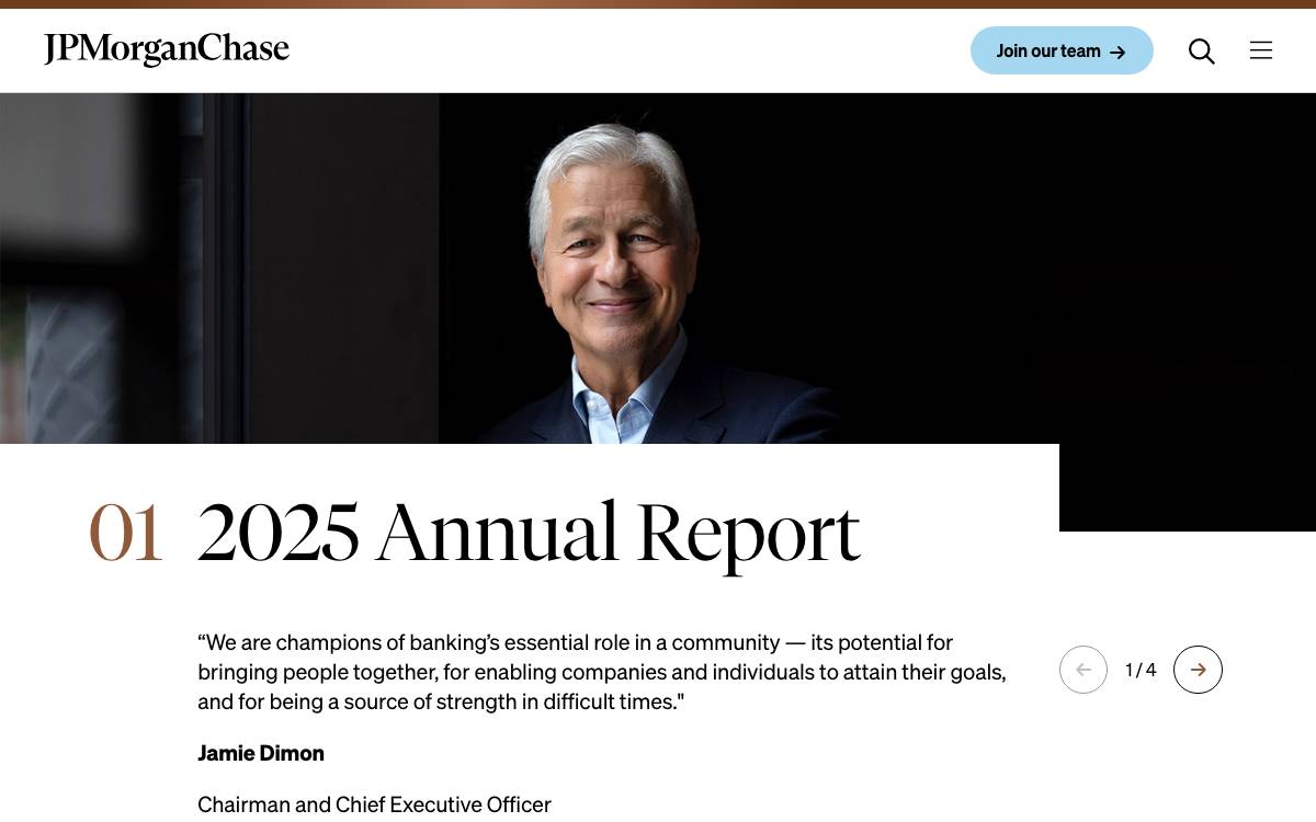 JP Morgan Chase website preview