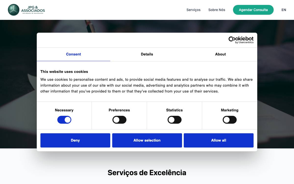 JPG & Associados website preview