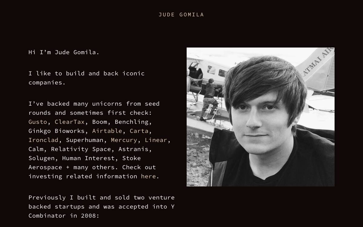 Jude Gomila website preview