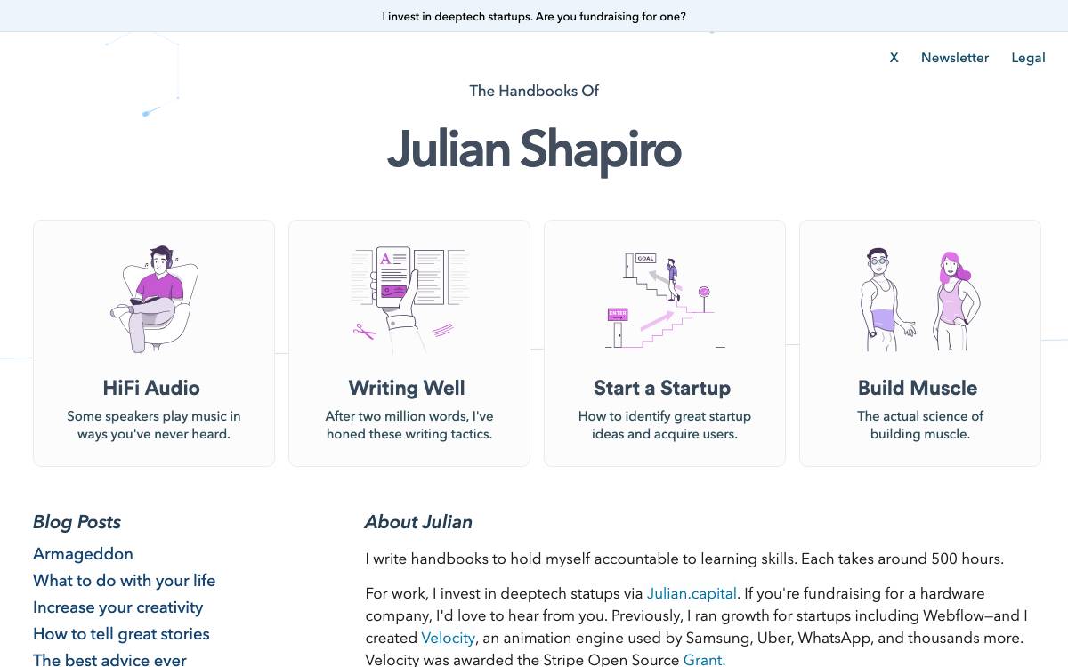 Julian Shapiro website preview