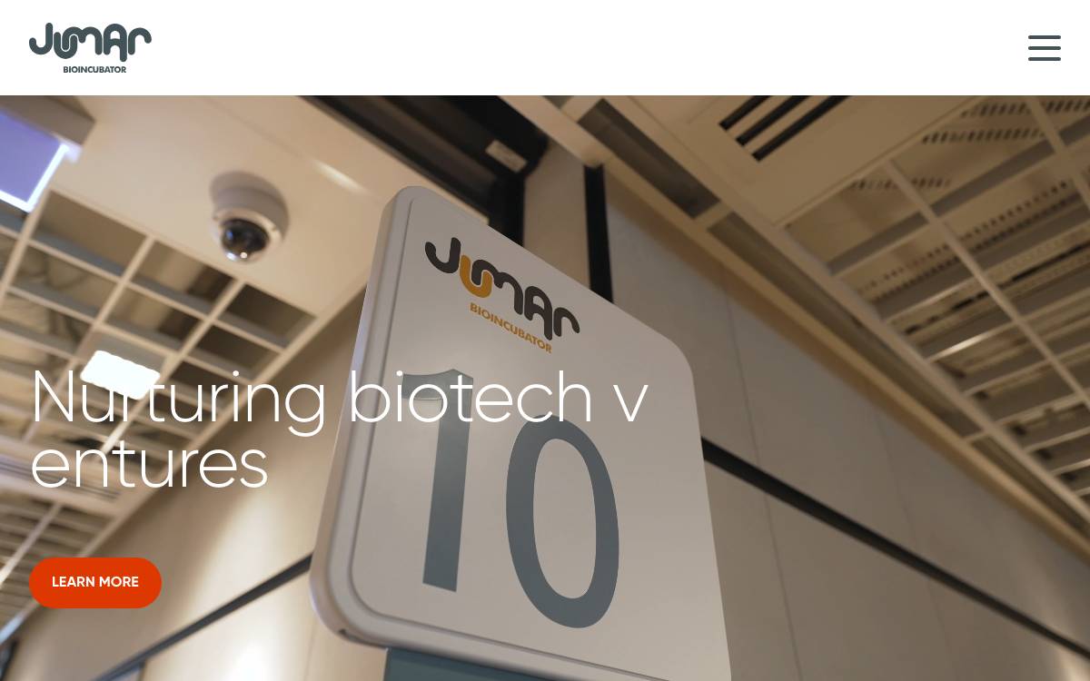 Jumar Bioincubator website preview