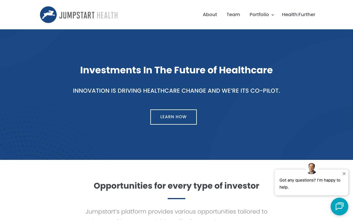 Jumpstart Health Investors website preview