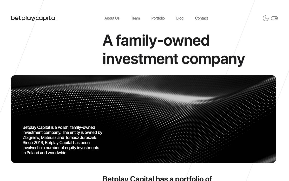 Juroszek Family Office – Betplay Capital website preview