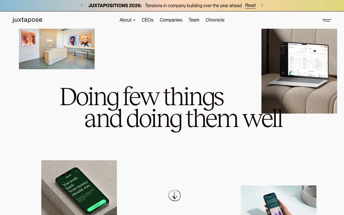 JUXTAPOSE VENTURES website preview