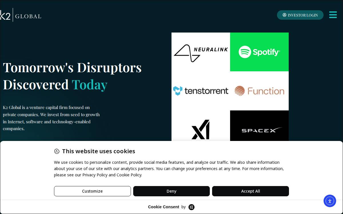 K2 Global website preview