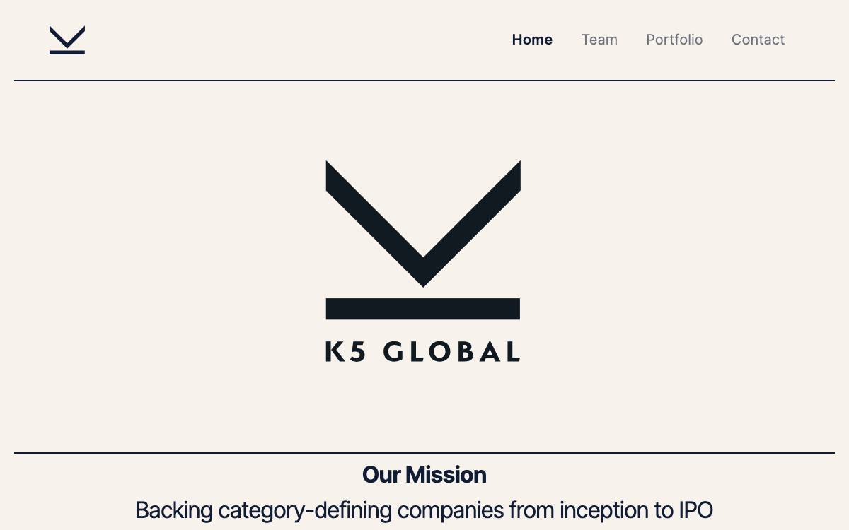 K5 Global website preview