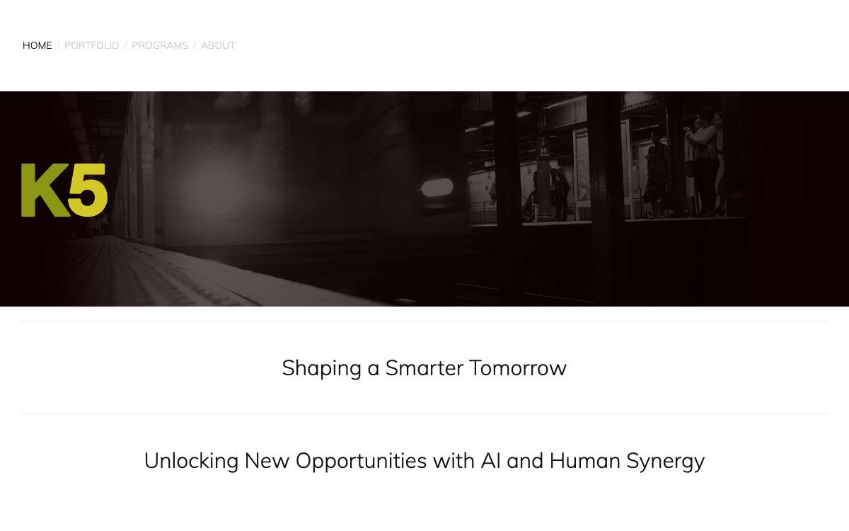 K5 Ventures website preview