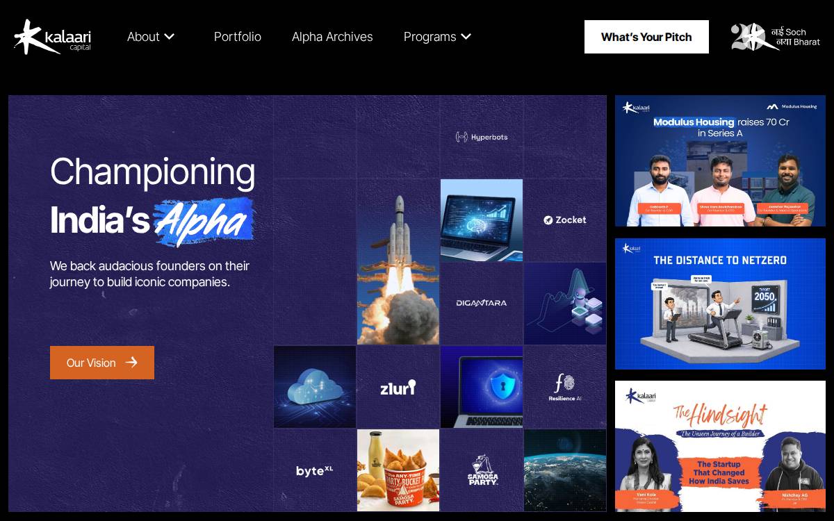 Kalaari Capital website preview