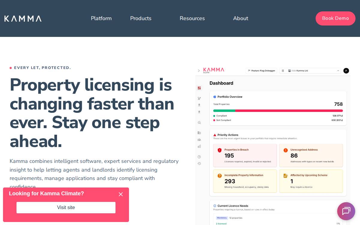 Kamma website preview