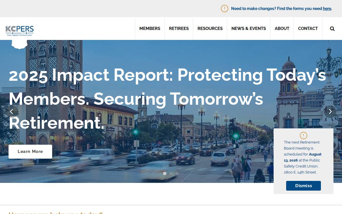 Kansas City Police Employees' Retirement Systems website preview