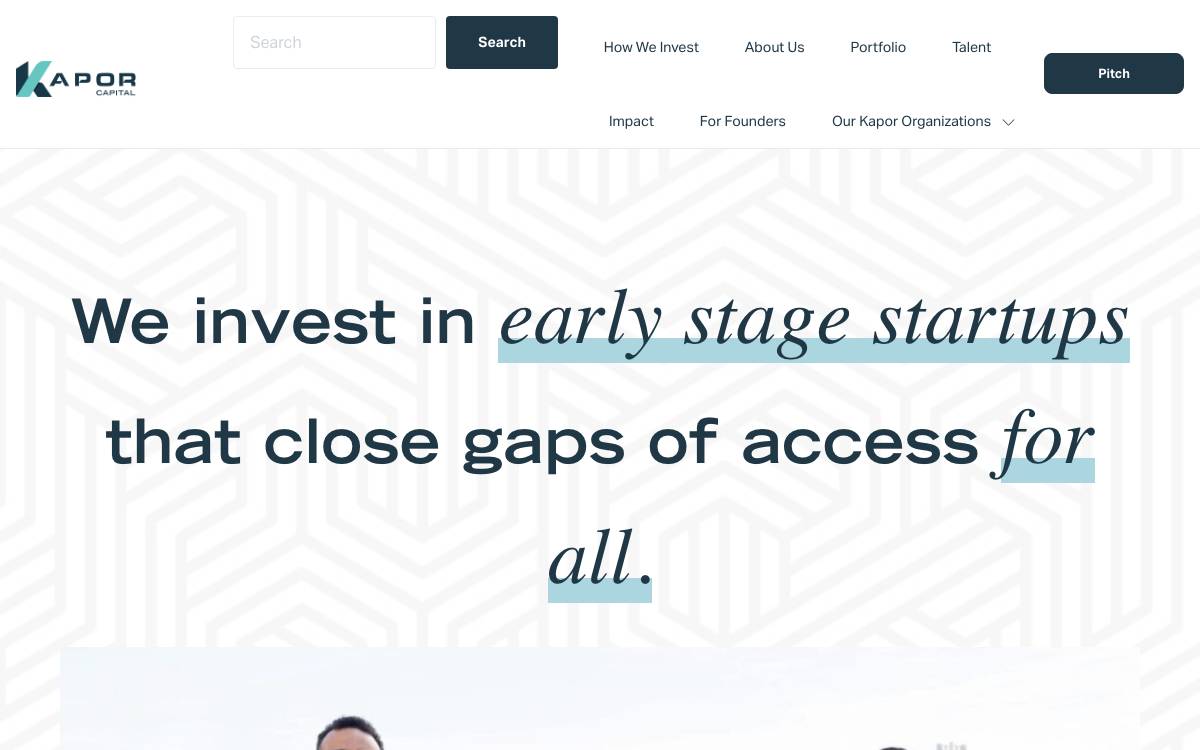 Kapor Capital website preview