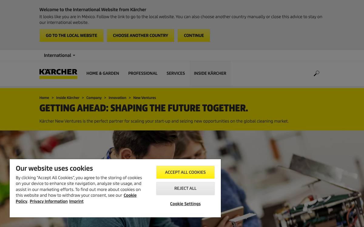 Kärcher New Venture website preview