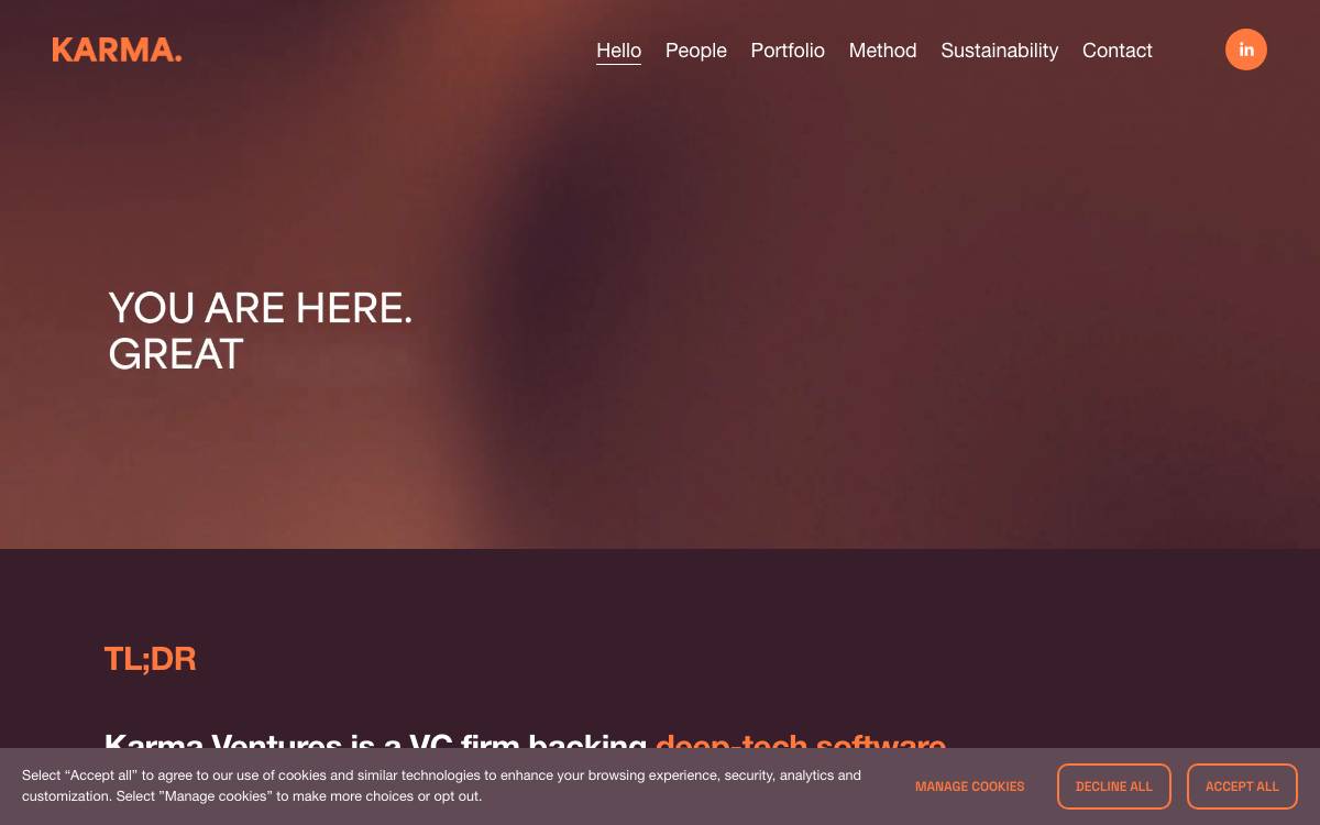 Karma Ventures website preview