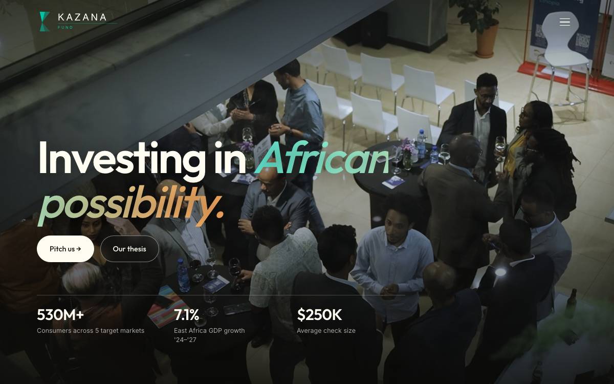 Kazana Fund website preview
