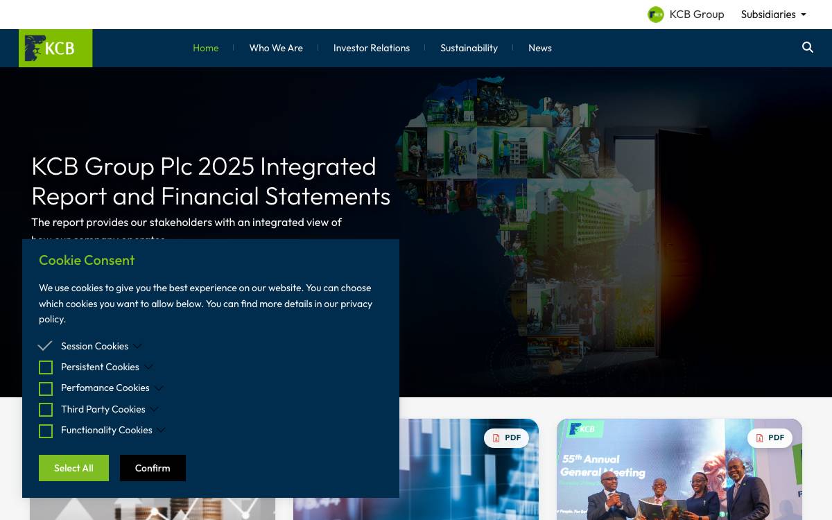 KCB Group website preview