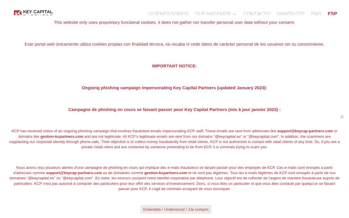 Key Capital website preview
