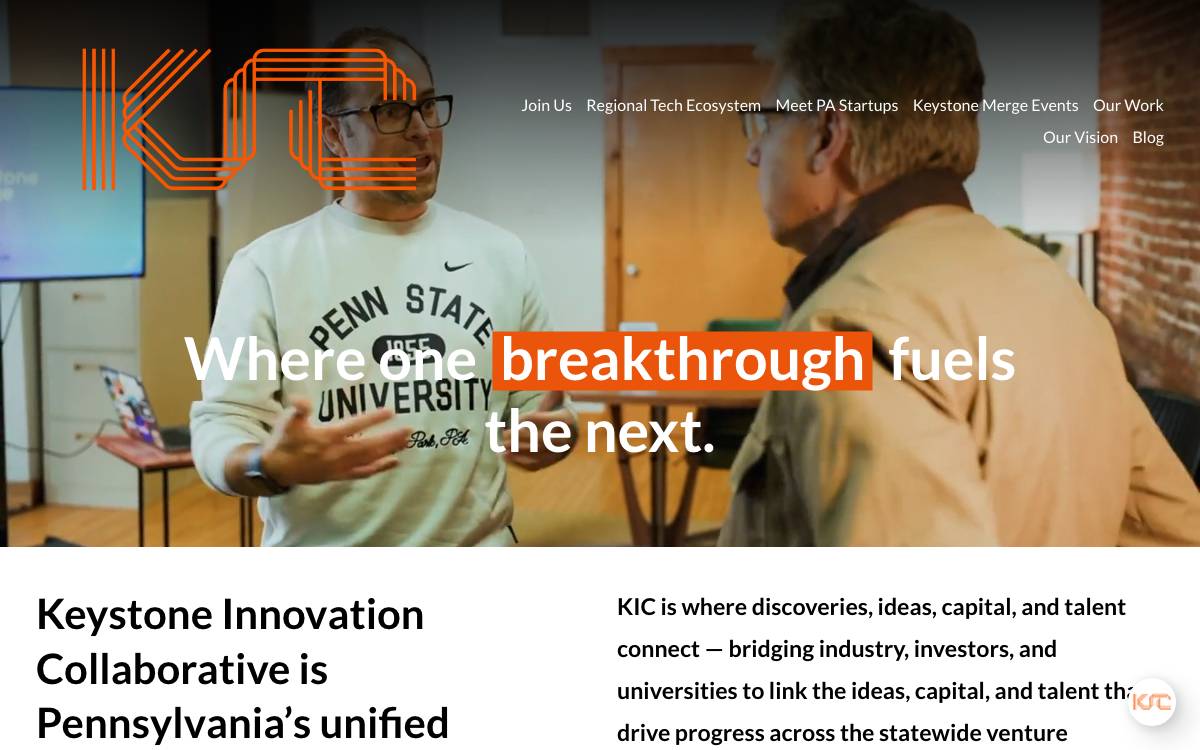 Keystone Innovation website preview
