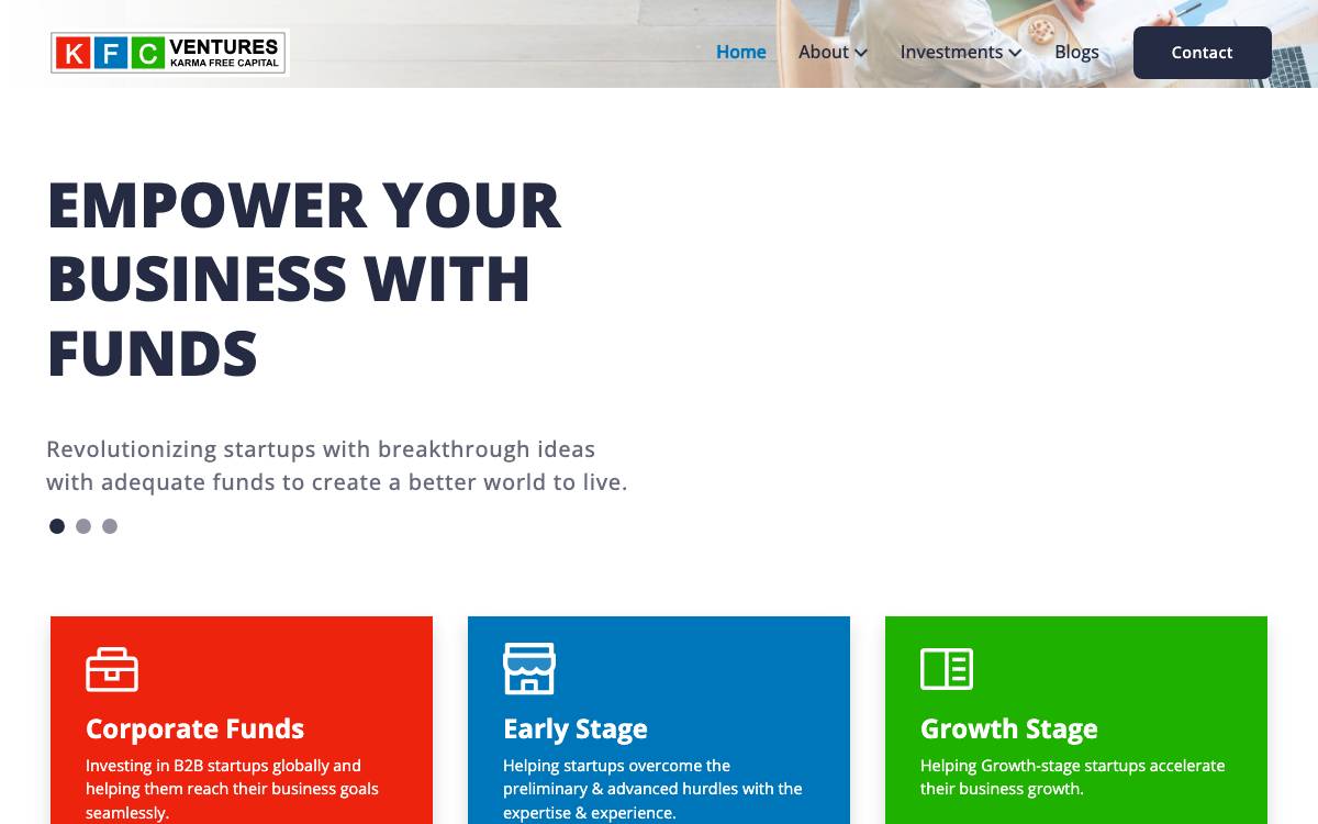KFC Ventures website preview