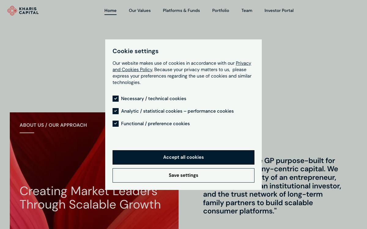 Kharis Capital website preview