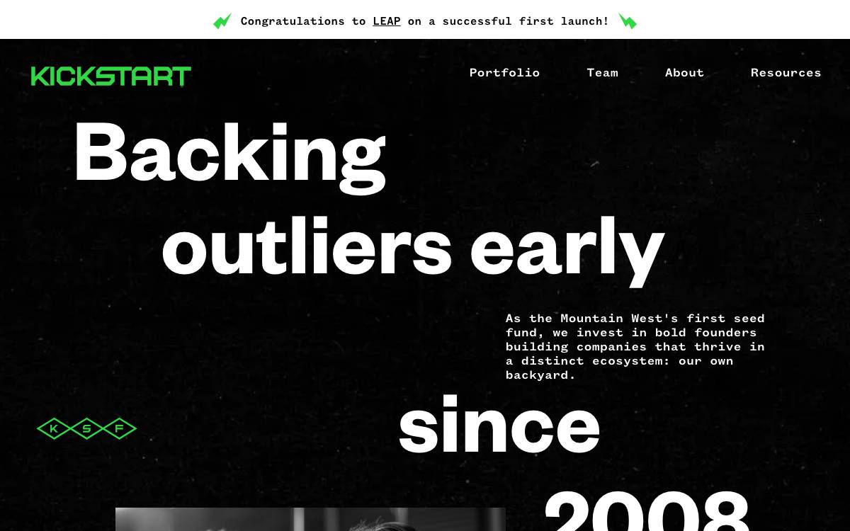 Kickstart website preview