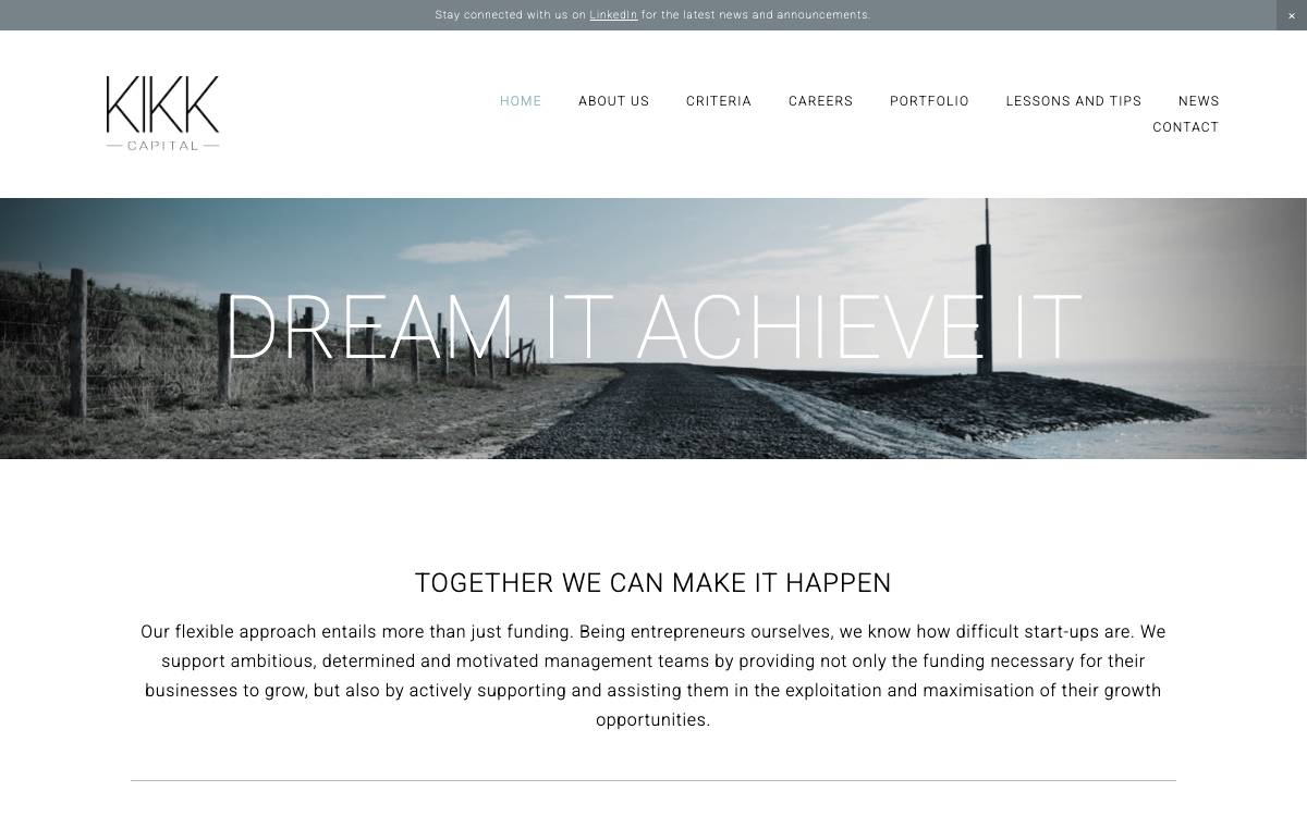 KIKK Capital website preview
