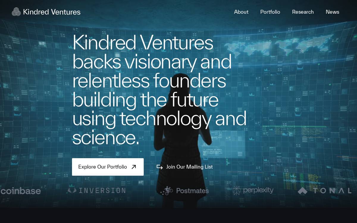Kindred Ventures website preview