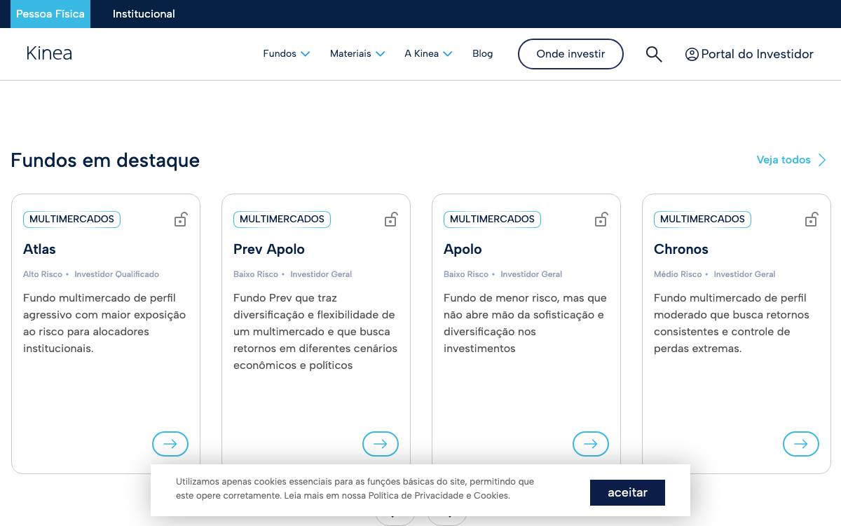 Kinea Investimentos website preview