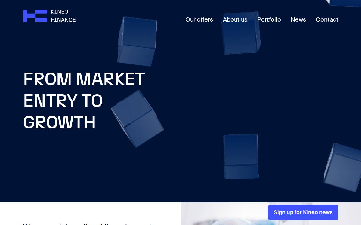 kineo finance website preview