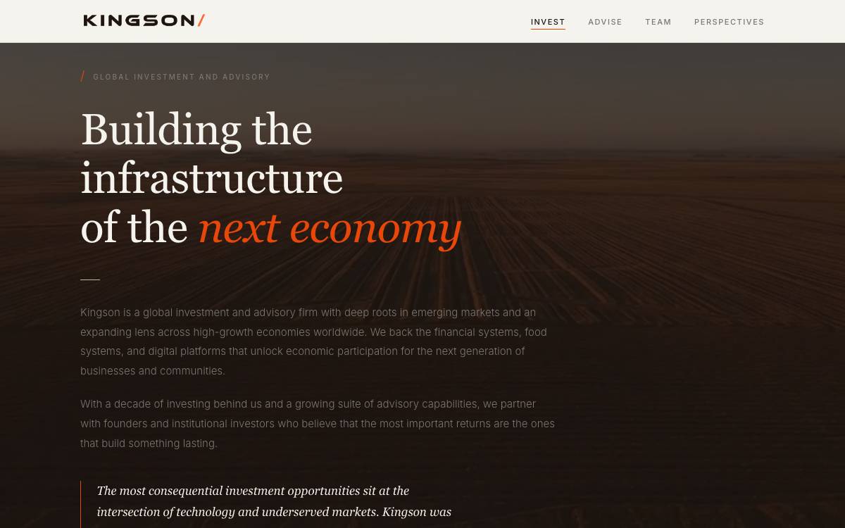 Kingson Capital website preview