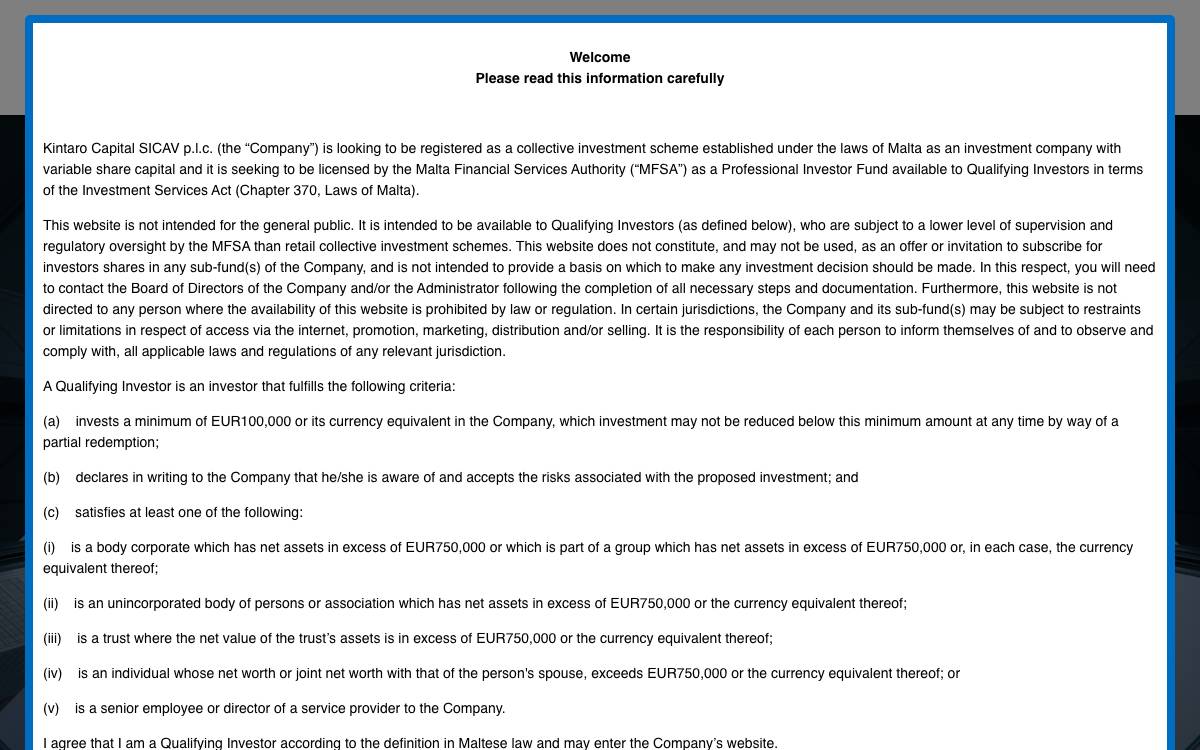 Kintaro Capital website preview