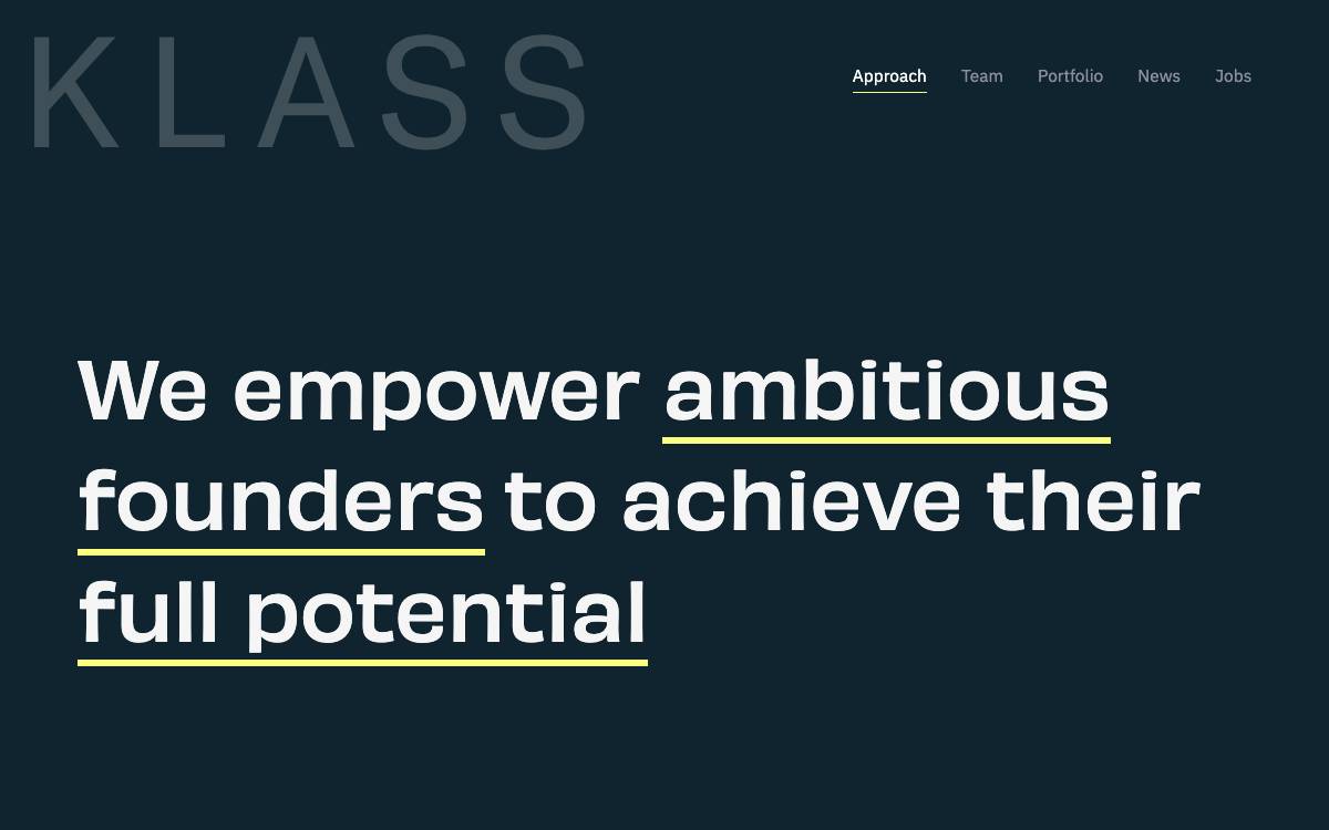 Klass Capital website preview
