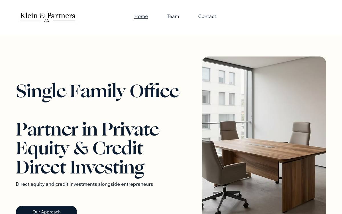 Klein & Partners AG website preview