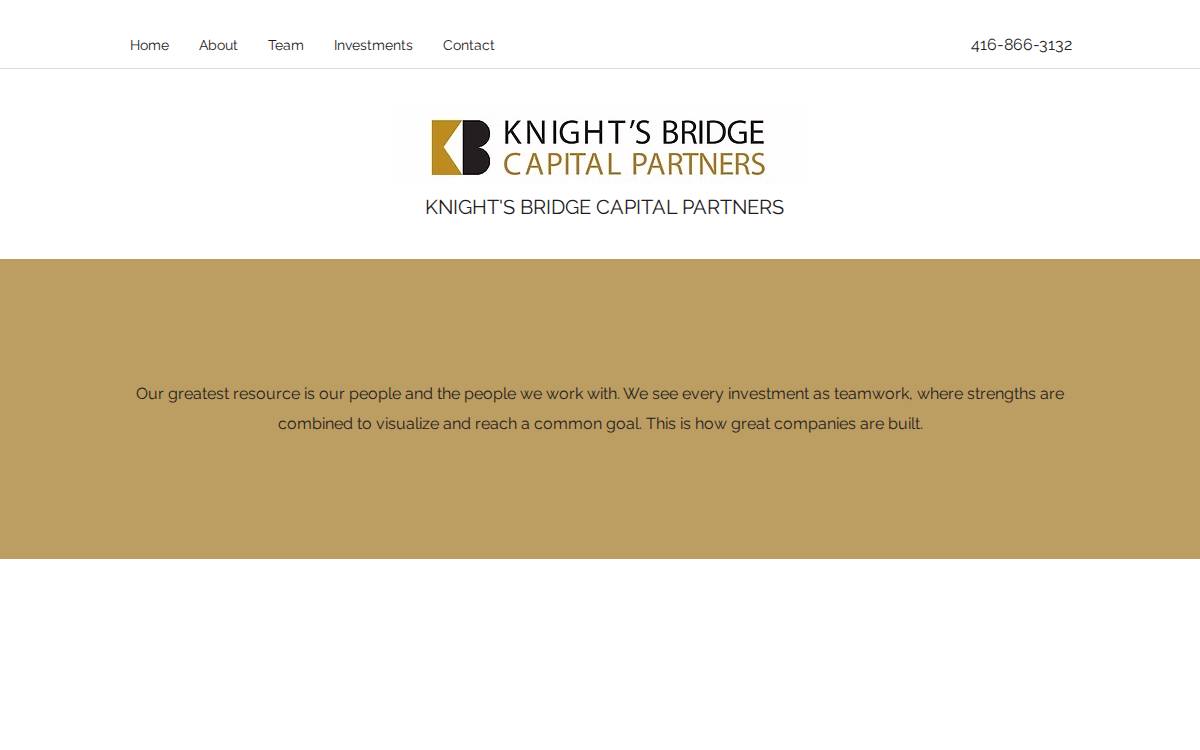 Knight's Bridge Capital Partners website preview