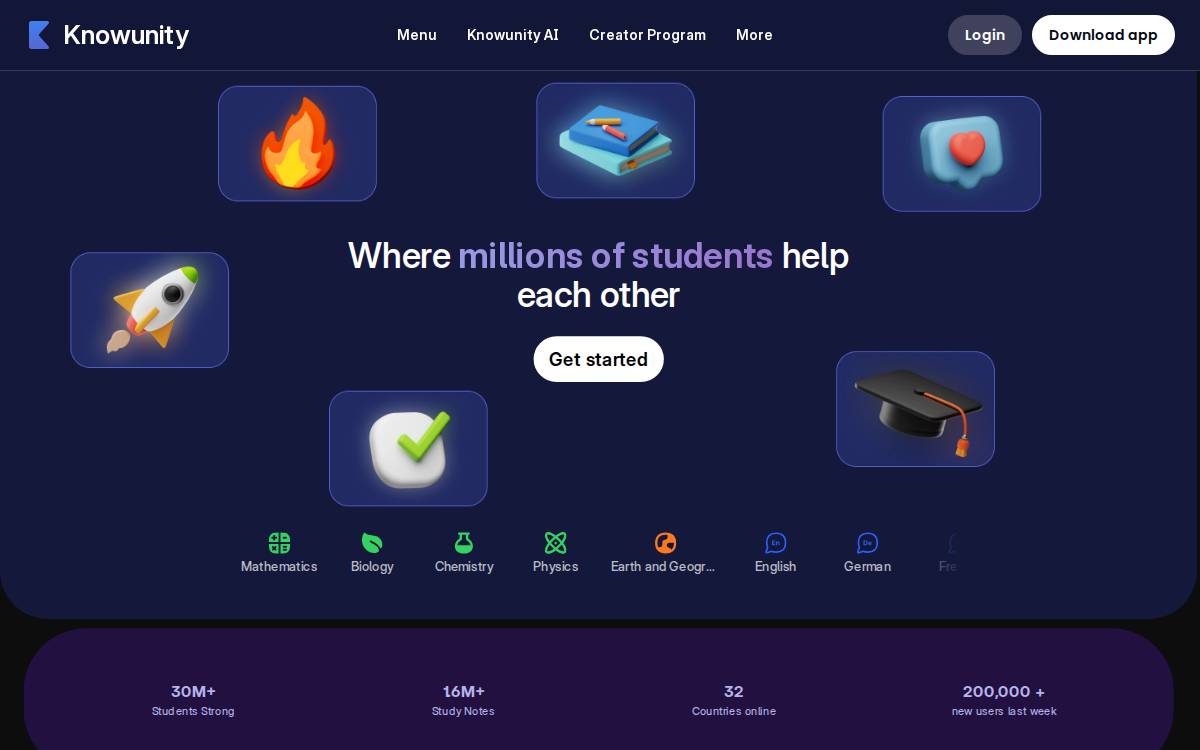 Knowunity website preview