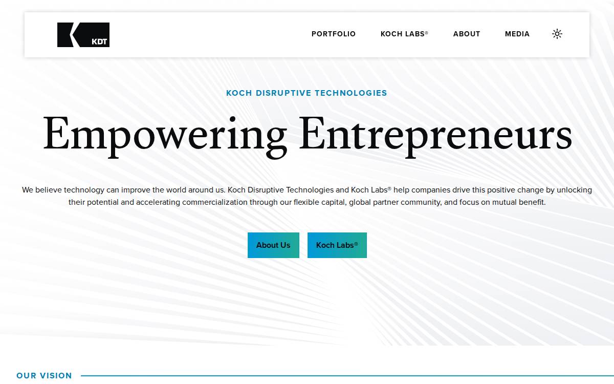 Koch Disruptive Technologies website preview