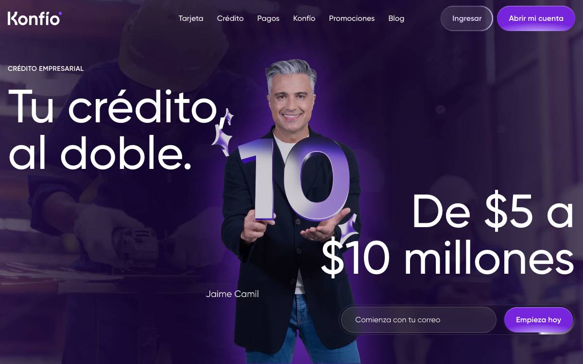 Konfio website preview