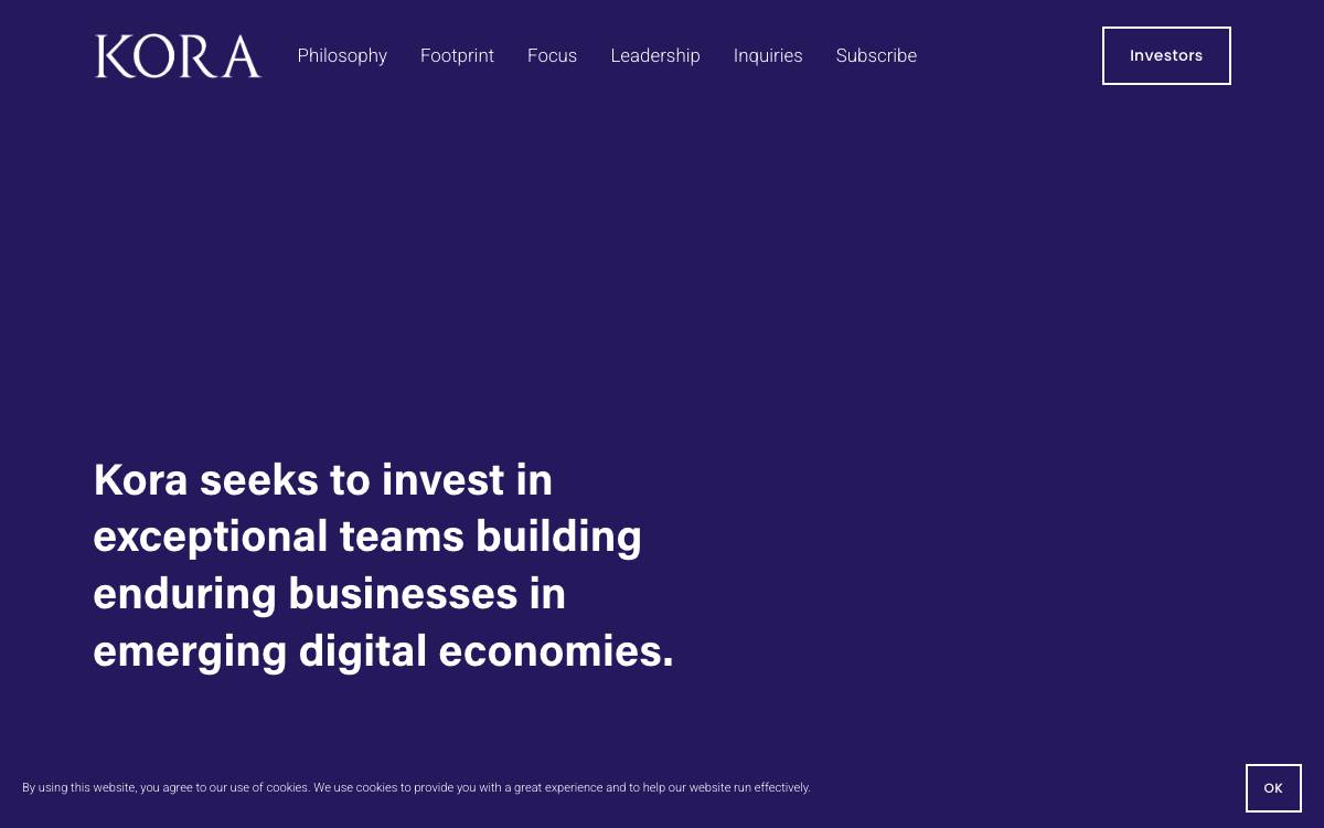 Kora Management LP website preview