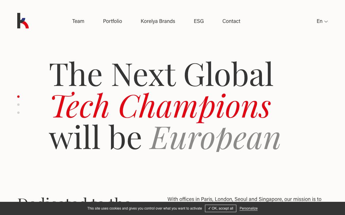 Korelya Capital website preview
