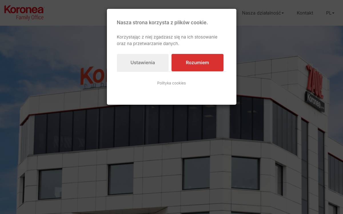 Koronea website preview