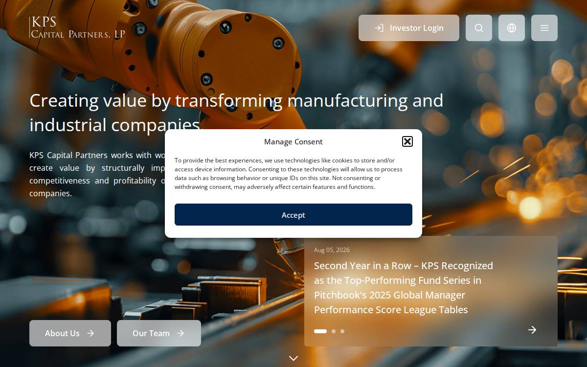 KPS Capital Partners website preview