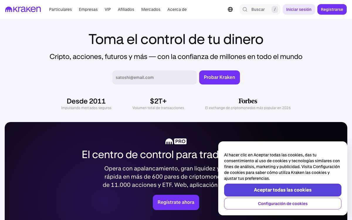 Kraken website preview