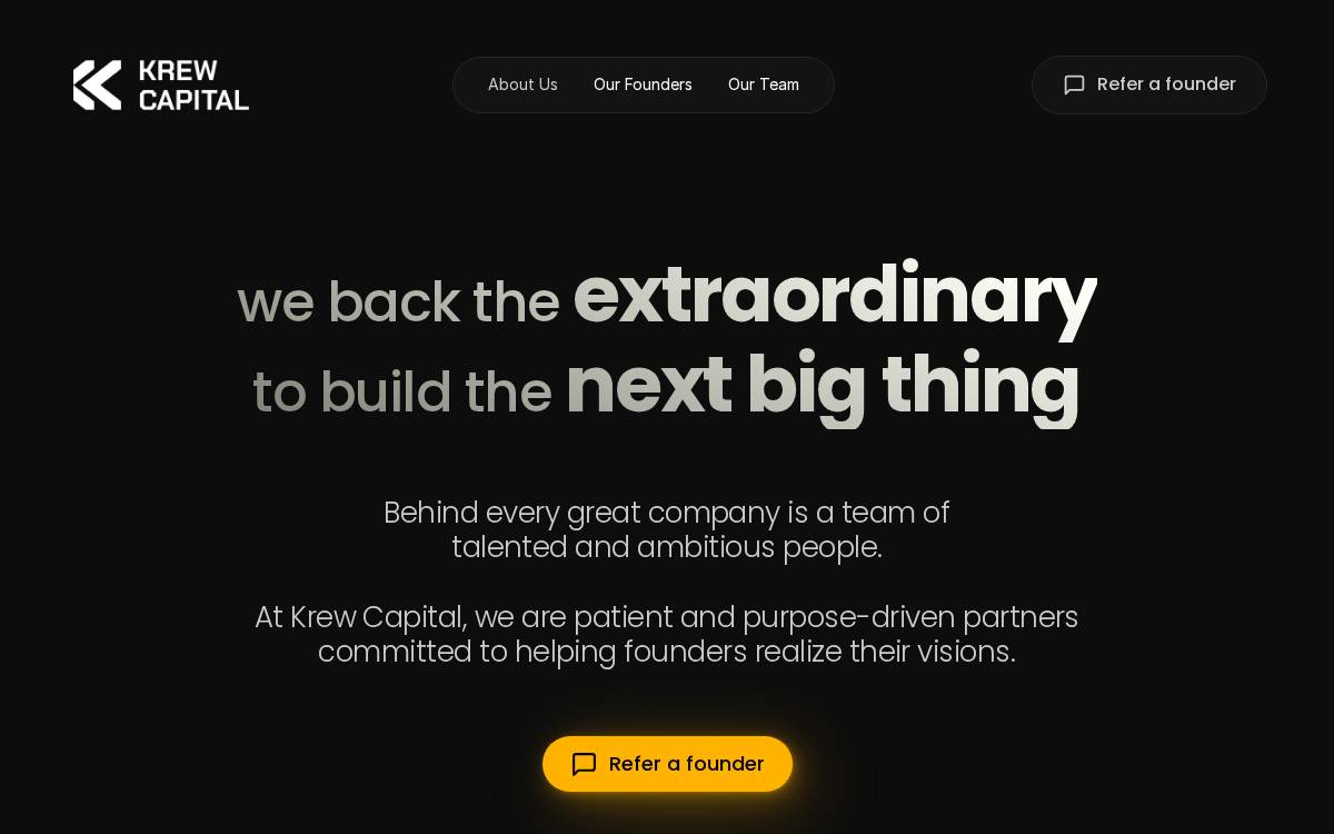 Krew Capital Venture website preview