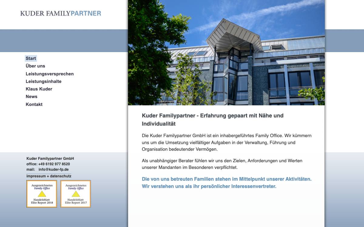 Kuder Familypartner GmbH website preview