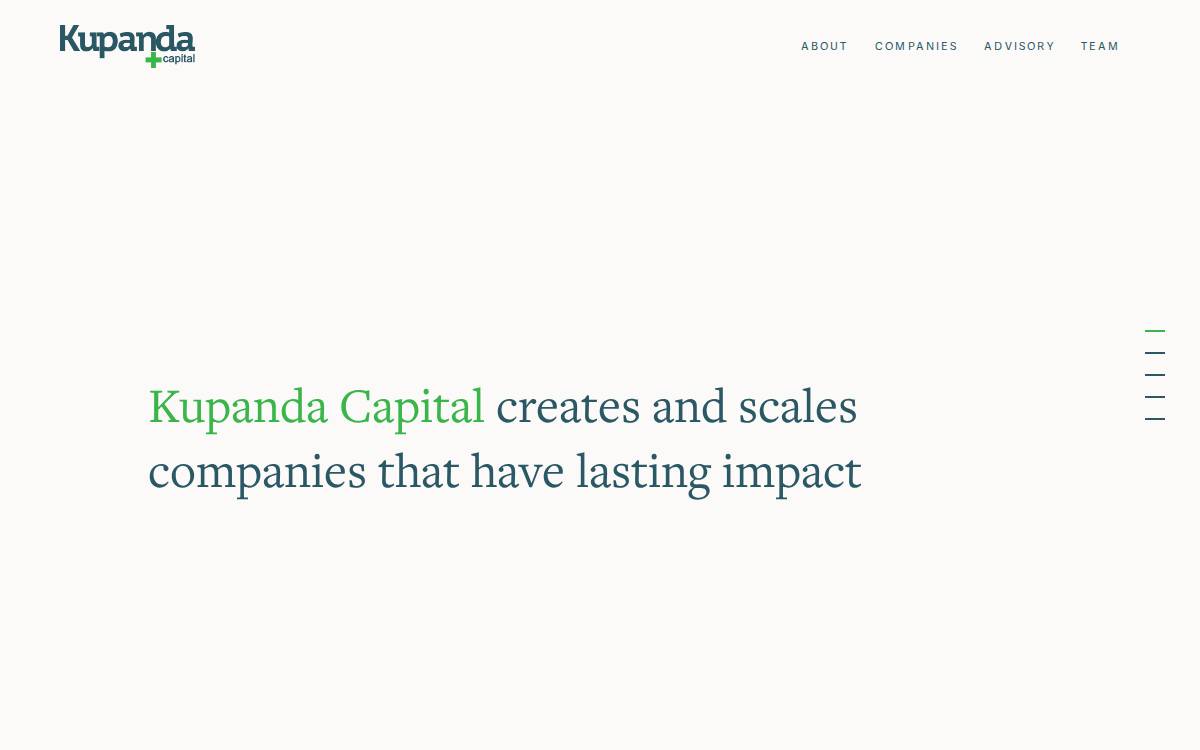 Kupanda Capital website preview