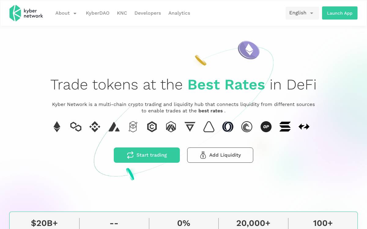 Kyber Network website preview