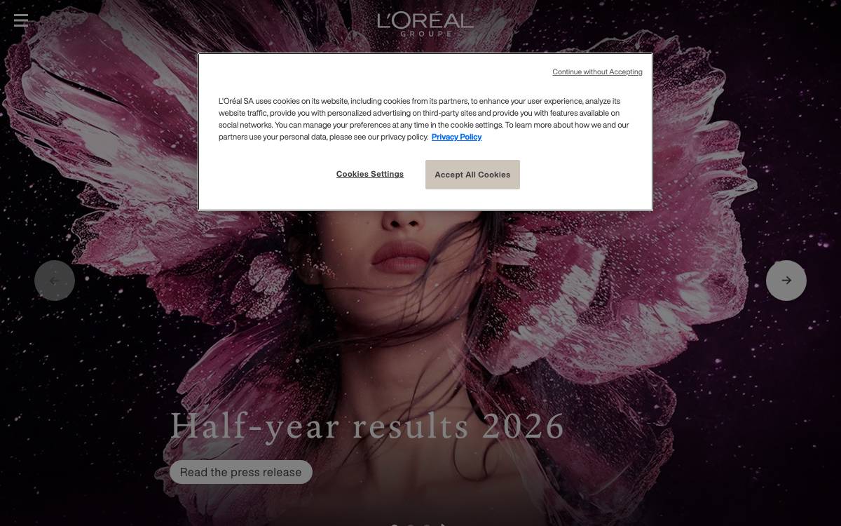 L'Oréal BOLD website preview