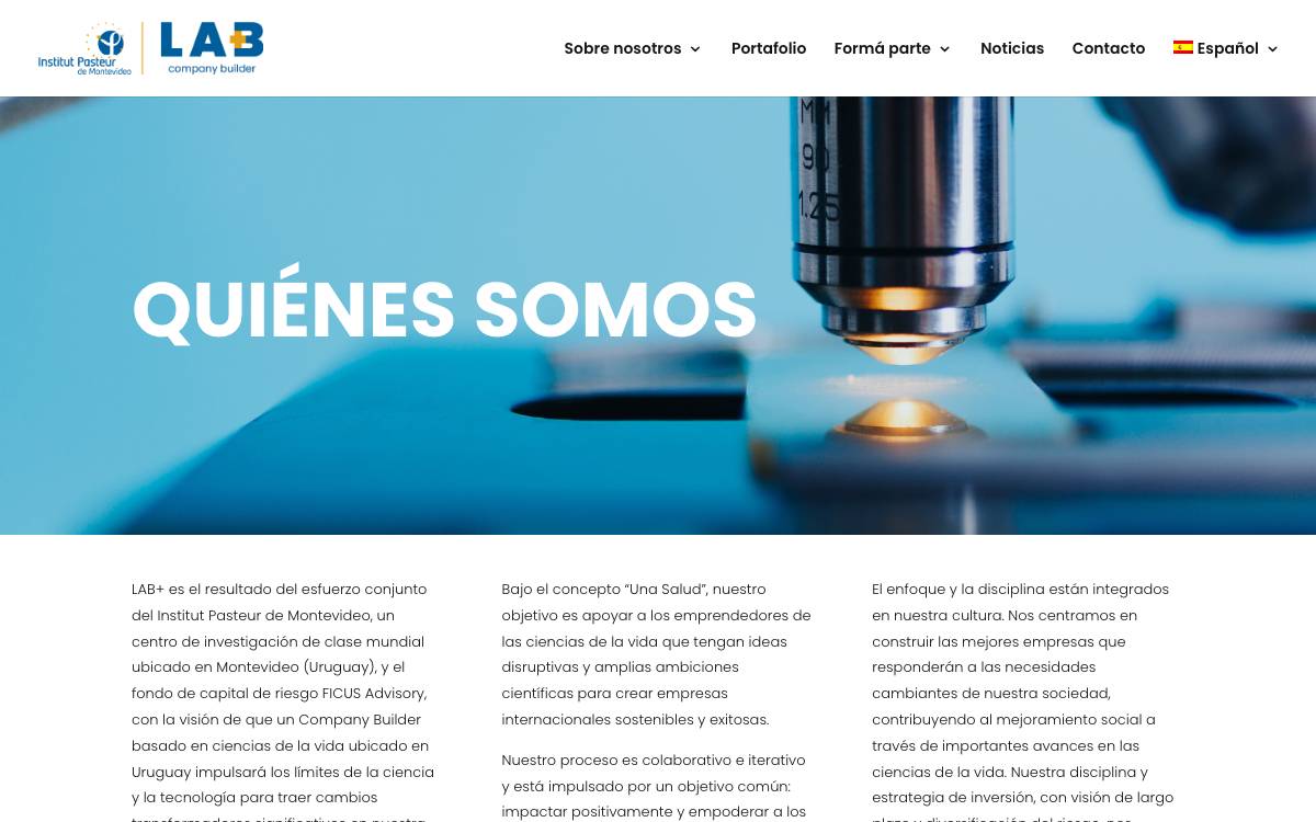 LAB+ Venture Fund website preview