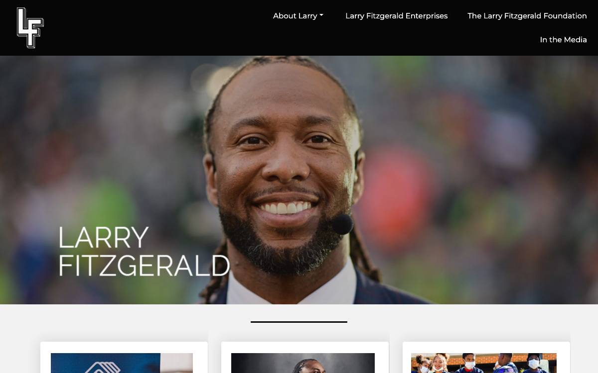 Larry Fitzgerald website preview